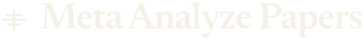 Meta Analyze Papers logo: cream serif wordmark with a small forest-plot glyph on deep forest green